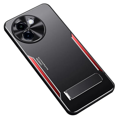 For vivo Y200i 5G Case Aluminum Alloy + TPU Shockproof Phone Cover with Kickstand