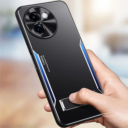 For vivo Y200i 5G Case Aluminum Alloy + TPU Shockproof Phone Cover with Kickstand