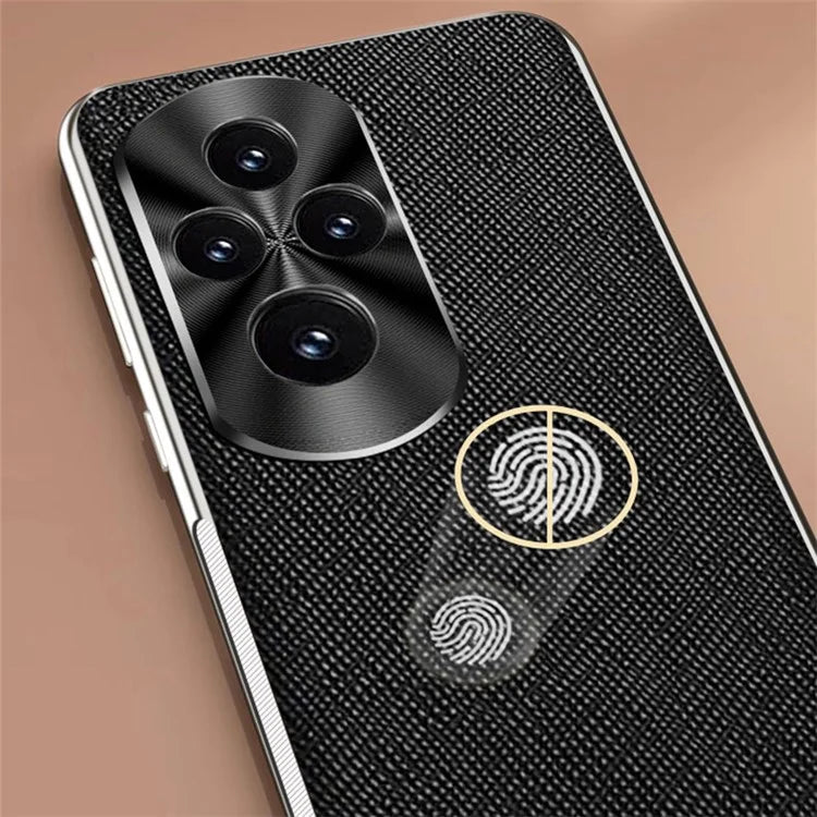 For Honor 200 Pro 5G Cover Cross Texture PU Leather Coated TPU Cell Phone Case
