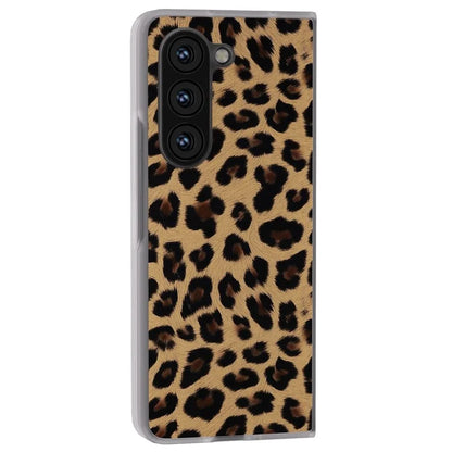 For Samsung Galaxy Z Fold6 5G Case Leather+PC Non-Slip Phone Cover Leopard Pattern