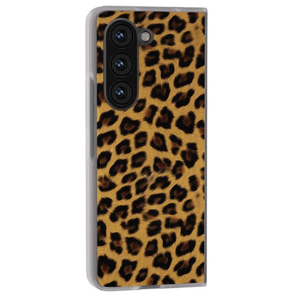 For Samsung Galaxy Z Fold6 5G Case Leather+PC Non-Slip Phone Cover Leopard Pattern