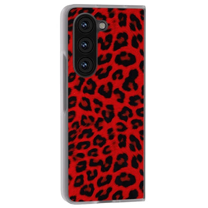 For Samsung Galaxy Z Fold6 5G Case Leather+PC Non-Slip Phone Cover Leopard Pattern