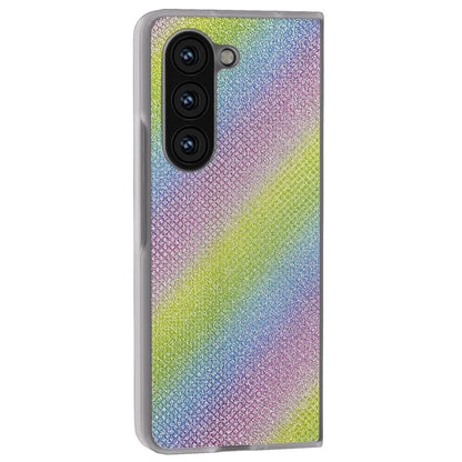 For Samsung Galaxy Z Fold6 5G Case Leather+PC Phone Cover Rhinestone Texture
