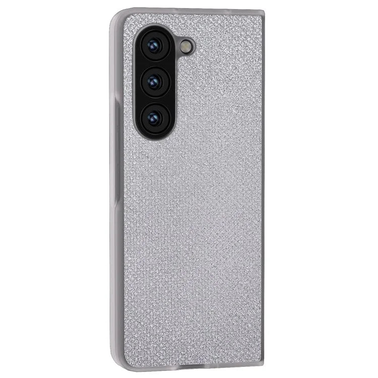 For Samsung Galaxy Z Fold6 5G Case Leather+PC Phone Cover Rhinestone Texture