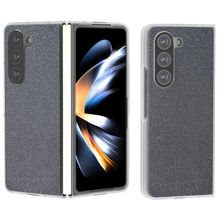 For Samsung Galaxy Z Fold6 5G Case Leather+PC Phone Cover Rhinestone Texture