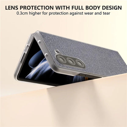 For Samsung Galaxy Z Fold6 5G Case Leather+PC Phone Cover Rhinestone Texture