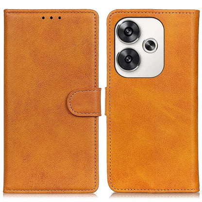 For Xiaomi Poco F6 5G / Redmi Turbo 3 5G Wallet Case Cowhide Texture Anti-Drop Leather Phone Cover