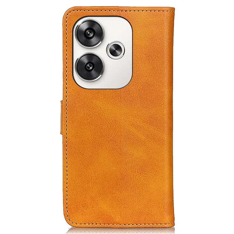 For Xiaomi Poco F6 5G / Redmi Turbo 3 5G Wallet Case Cowhide Texture Anti-Drop Leather Phone Cover