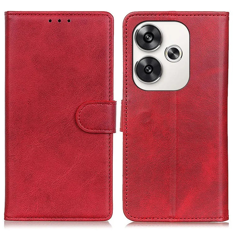 For Xiaomi Poco F6 5G / Redmi Turbo 3 5G Wallet Case Cowhide Texture Anti-Drop Leather Phone Cover