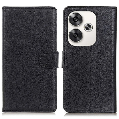 For Xiaomi Poco F6 5G / Redmi Turbo 3 5G Case Wallet Litchi Grain Leather Phone Cover