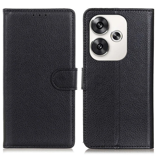 For Xiaomi Poco F6 5G / Redmi Turbo 3 5G Case Wallet Litchi Grain Leather Phone Cover