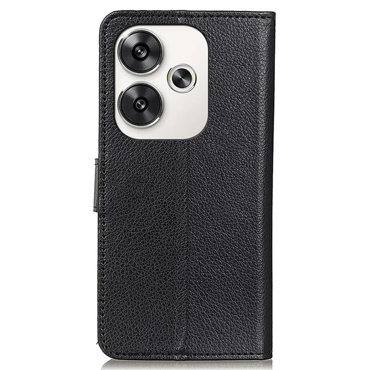For Xiaomi Poco F6 5G / Redmi Turbo 3 5G Case Wallet Litchi Grain Leather Phone Cover