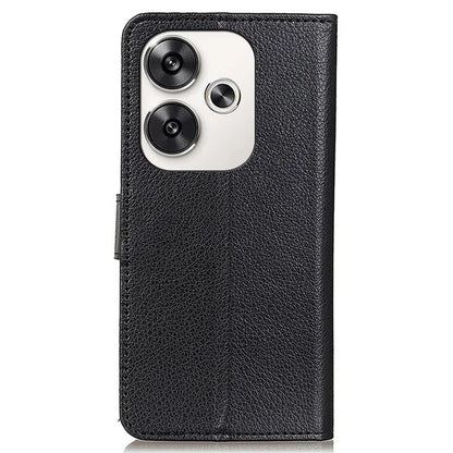 For Xiaomi Poco F6 5G / Redmi Turbo 3 5G Case Wallet Litchi Grain Leather Phone Cover