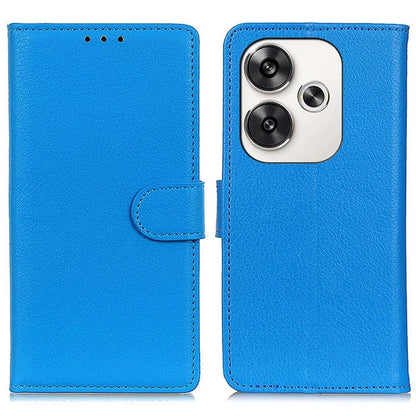 For Xiaomi Poco F6 5G / Redmi Turbo 3 5G Case Wallet Litchi Grain Leather Phone Cover