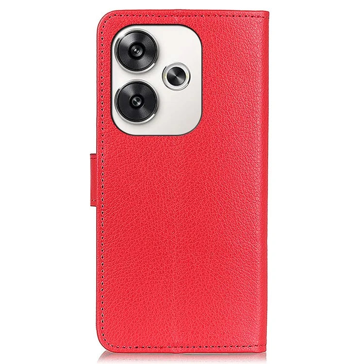 For Xiaomi Poco F6 5G / Redmi Turbo 3 5G Case Wallet Litchi Grain Leather Phone Cover