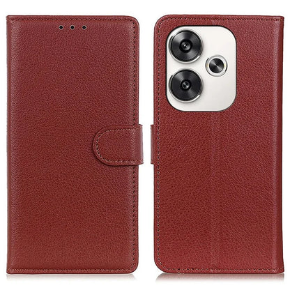 For Xiaomi Poco F6 5G / Redmi Turbo 3 5G Case Wallet Litchi Grain Leather Phone Cover