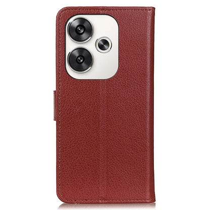 For Xiaomi Poco F6 5G / Redmi Turbo 3 5G Case Wallet Litchi Grain Leather Phone Cover