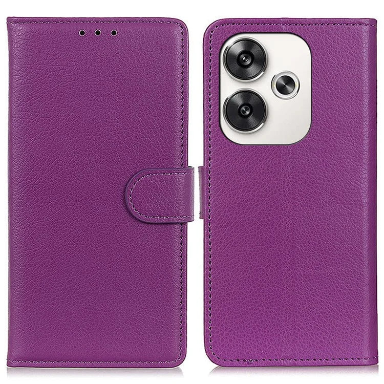 For Xiaomi Poco F6 5G / Redmi Turbo 3 5G Case Wallet Litchi Grain Leather Phone Cover