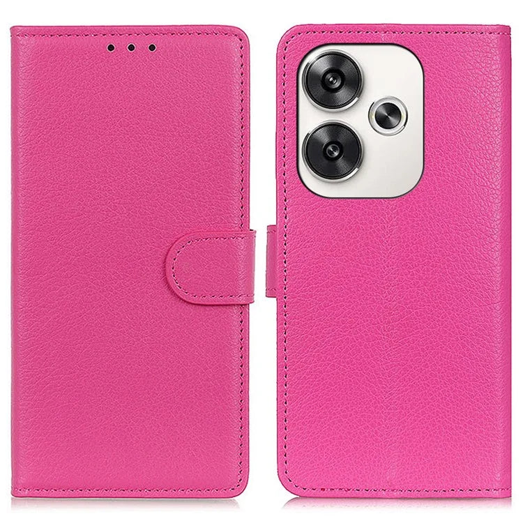 For Xiaomi Poco F6 5G / Redmi Turbo 3 5G Case Wallet Litchi Grain Leather Phone Cover