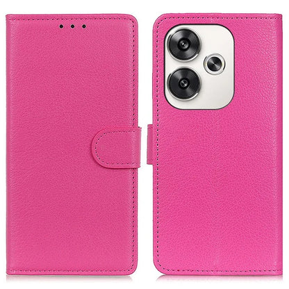 For Xiaomi Poco F6 5G / Redmi Turbo 3 5G Case Wallet Litchi Grain Leather Phone Cover
