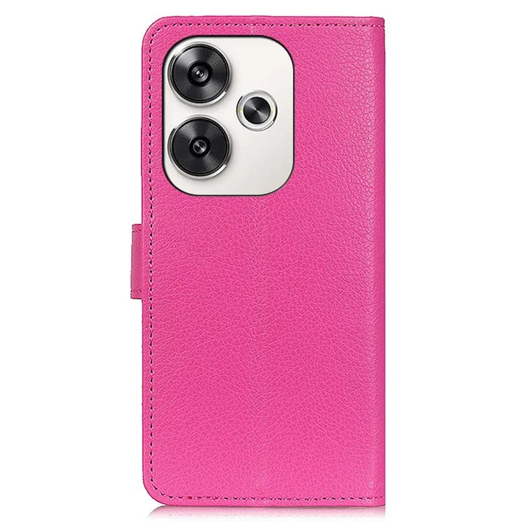 For Xiaomi Poco F6 5G / Redmi Turbo 3 5G Case Wallet Litchi Grain Leather Phone Cover