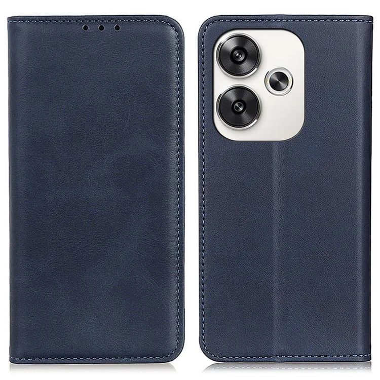 For Xiaomi Poco F6 5G / Redmi Turbo 3 5G Protective Case Split Leather Magnetic Closing Wallet Phone Shell