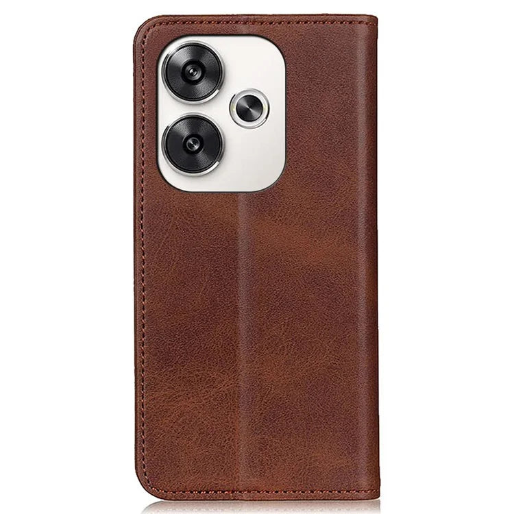 For Xiaomi Poco F6 5G / Redmi Turbo 3 5G Protective Case Split Leather Magnetic Closing Wallet Phone Shell