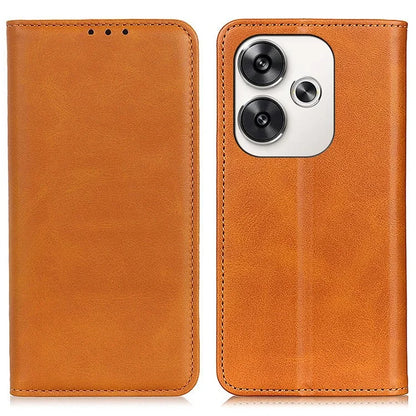 For Xiaomi Poco F6 5G / Redmi Turbo 3 5G Protective Case Split Leather Magnetic Closing Wallet Phone Shell