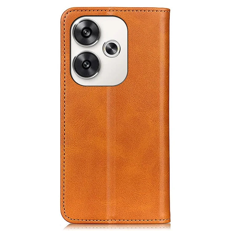 For Xiaomi Poco F6 5G / Redmi Turbo 3 5G Protective Case Split Leather Magnetic Closing Wallet Phone Shell