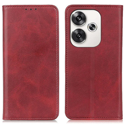 For Xiaomi Poco F6 5G / Redmi Turbo 3 5G Protective Case Split Leather Magnetic Closing Wallet Phone Shell