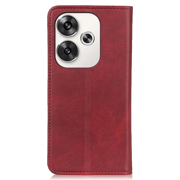 For Xiaomi Poco F6 5G / Redmi Turbo 3 5G Protective Case Split Leather Magnetic Closing Wallet Phone Shell