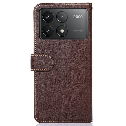 KHAZNEH For Xiaomi Poco F6 Pro 5G / K70 5G / K70 Pro 5G Wallet Case RFID Blocking Leather Phone Cover