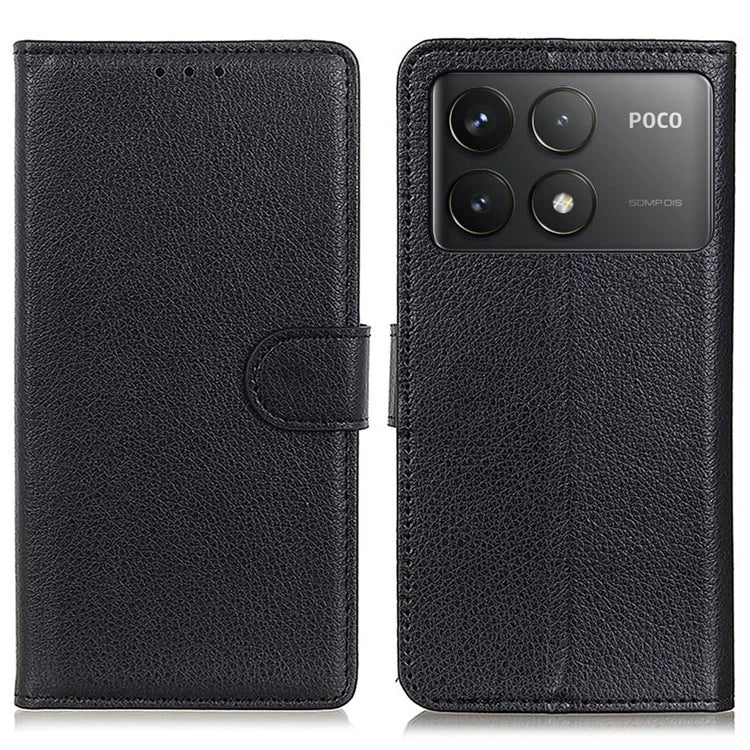 For Xiaomi Poco F6 Pro 5G / Redmi K70 5G / K70 Pro 5G Case Wallet Card Slots Litchi Texture Leather Phone Cover