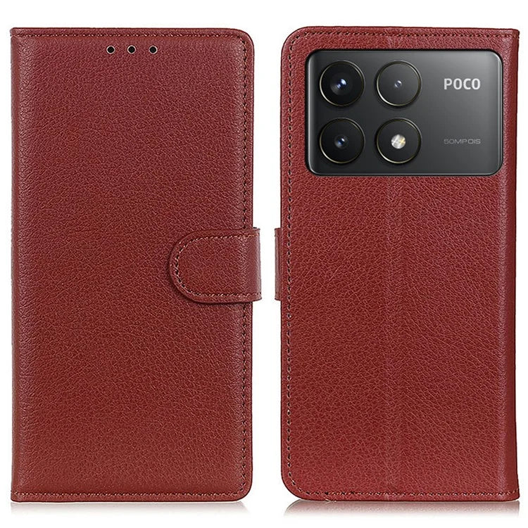 For Xiaomi Poco F6 Pro 5G / Redmi K70 5G / K70 Pro 5G Case Wallet Card Slots Litchi Texture Leather Phone Cover