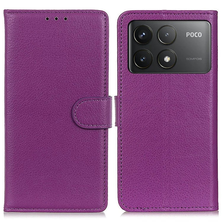 For Xiaomi Poco F6 Pro 5G / Redmi K70 5G / K70 Pro 5G Case Wallet Card Slots Litchi Texture Leather Phone Cover