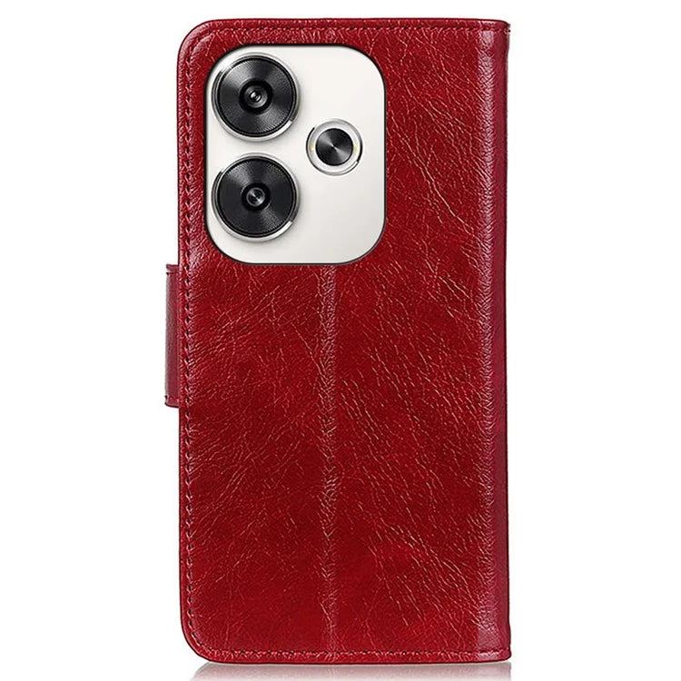 For Xiaomi Poco F6 5G / Turbo 3 5G Case Nappa Texture Split Leather Folio Flip Phone Cover with Wallet