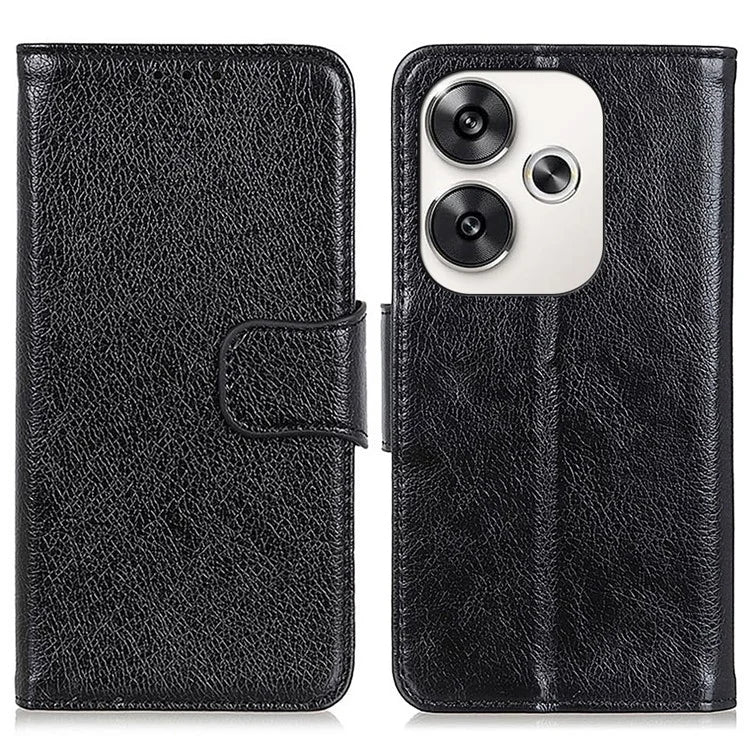 For Xiaomi Poco F6 5G / Turbo 3 5G Case Nappa Texture Split Leather Folio Flip Phone Cover with Wallet