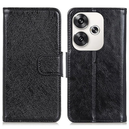For Xiaomi Poco F6 5G / Turbo 3 5G Case Nappa Texture Split Leather Folio Flip Phone Cover with Wallet