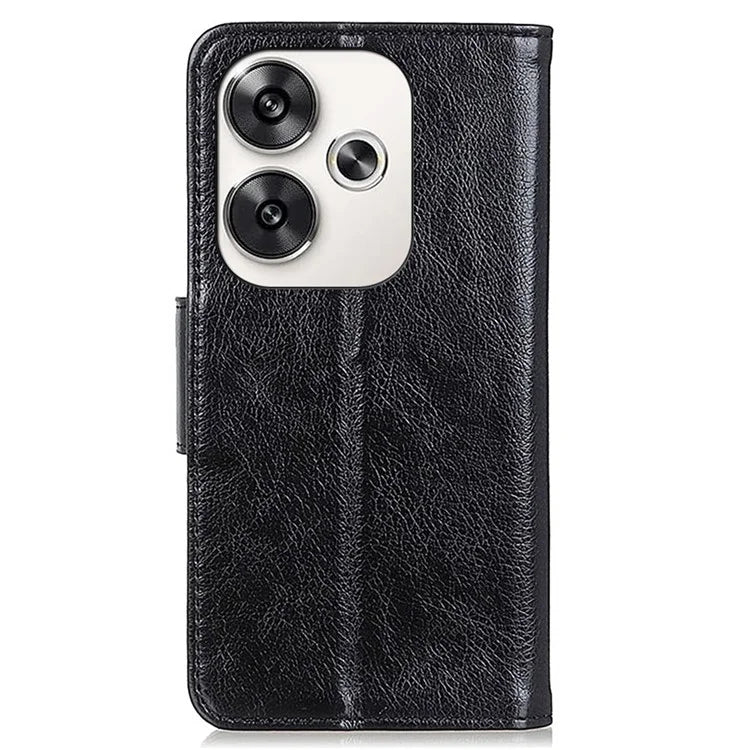 For Xiaomi Poco F6 5G / Turbo 3 5G Case Nappa Texture Split Leather Folio Flip Phone Cover with Wallet