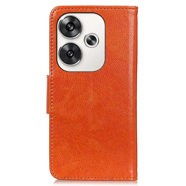 For Xiaomi Poco F6 5G / Turbo 3 5G Case Nappa Texture Split Leather Folio Flip Phone Cover with Wallet