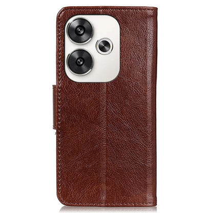 For Xiaomi Poco F6 5G / Turbo 3 5G Case Nappa Texture Split Leather Folio Flip Phone Cover with Wallet