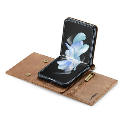 DG.MING M5 Series for Samsung Galaxy Z Flip4 5G Case RFID Blocking PU Leather+PC Folding Phone Cover