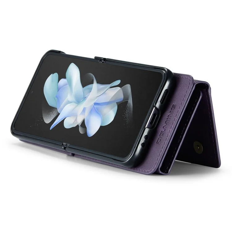 DG.MING M5 Series for Samsung Galaxy Z Flip4 5G Case RFID Blocking PU Leather+PC Folding Phone Cover