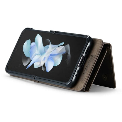 DG.MING M5 Series for Samsung Galaxy Z Flip4 5G Case RFID Blocking PU Leather+PC Folding Phone Cover