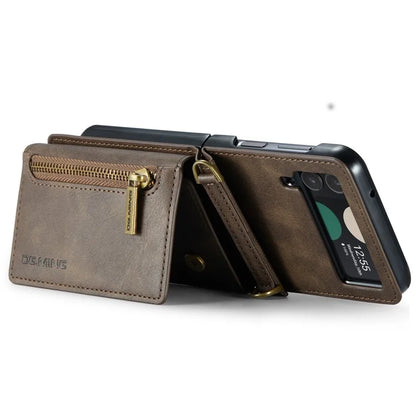 DG.MING M5 Series for Samsung Galaxy Z Flip4 5G Case RFID Blocking PU Leather+PC Folding Phone Cover