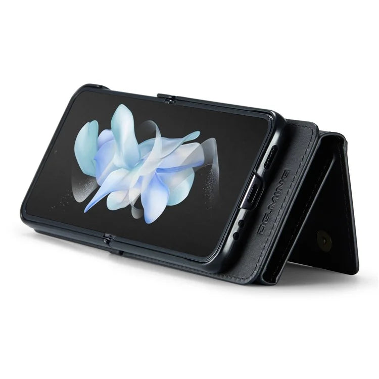 DG.MING M5 Series for Samsung Galaxy Z Flip4 5G Case RFID Blocking PU Leather+PC Folding Phone Cover