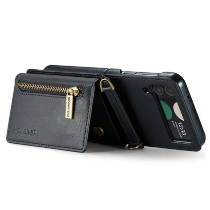 DG.MING M5 Series for Samsung Galaxy Z Flip4 5G Case RFID Blocking PU Leather+PC Folding Phone Cover