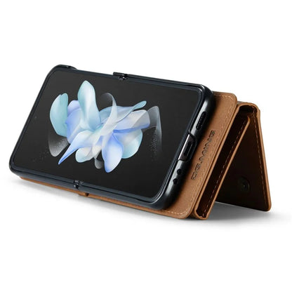 DG.MING M5 Series for Samsung Galaxy Z Flip3 5G Case RFID Blocking Card Slots Leather+PC Phone Cover
