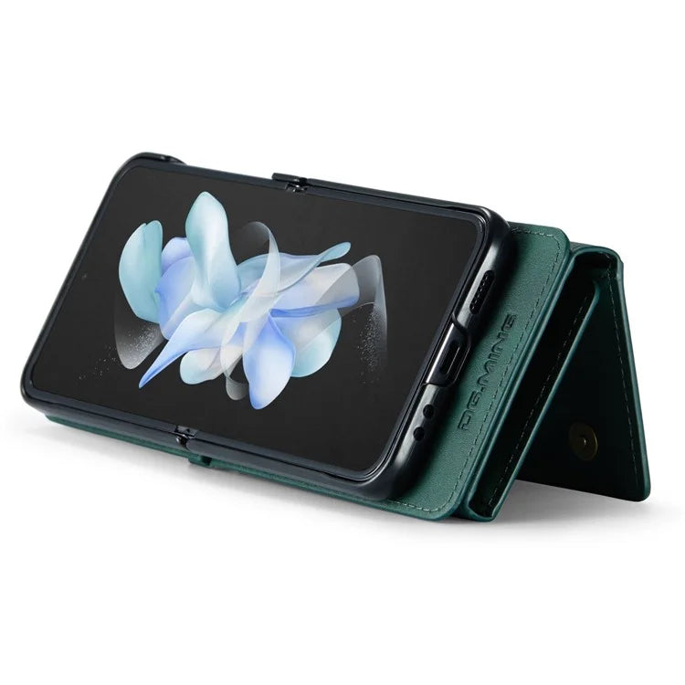 DG.MING M5 Series for Samsung Galaxy Z Flip3 5G Case RFID Blocking Card Slots Leather+PC Phone Cover