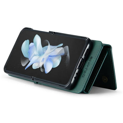 DG.MING M5 Series for Samsung Galaxy Z Flip3 5G Case RFID Blocking Card Slots Leather+PC Phone Cover